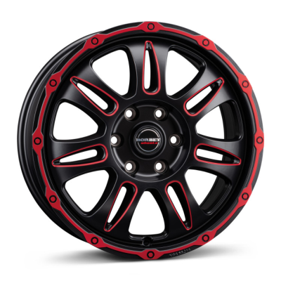 Borbet CW8 18" red rim window polished matt