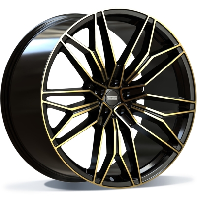 Fondmetal_STC-23_BLACK_CLEARCOAT_GLOSSY_GOLD_MACHINED Fondmetal STC-23 23" BLACK CLEARCOAT GLOSSY GOLD MACHINED