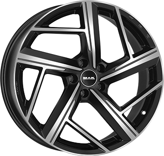 2239 MAK QVATTRO 18" Zwart Glans / Gepolijst